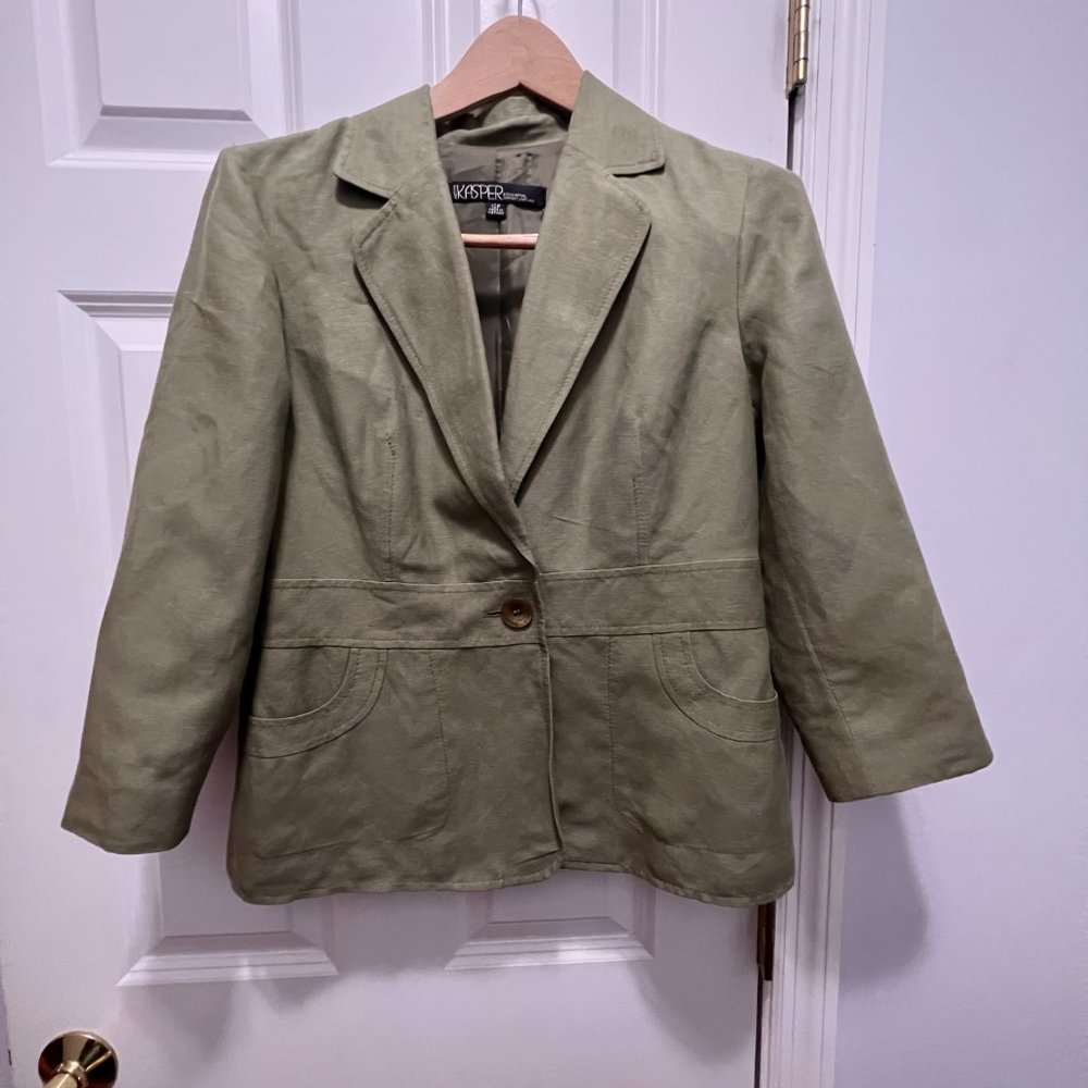 Kasper size 10P green jacket